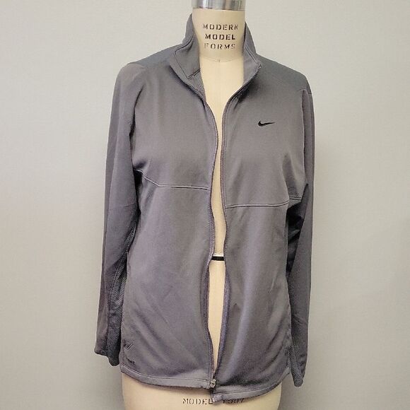 Nike Men's Gray Full-Zip Jacket, Fitdry, Size L - Picture 1 of 5